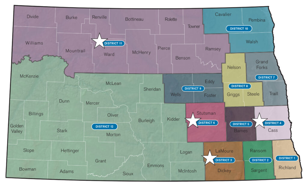 NDSC District Map Districts 3 4 6 11